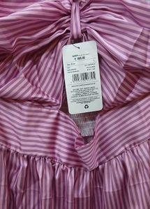 Striped Midi Dress with Cutout Detail