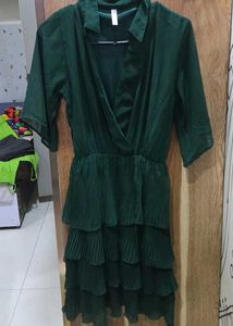 Green Tiered Mini Dress