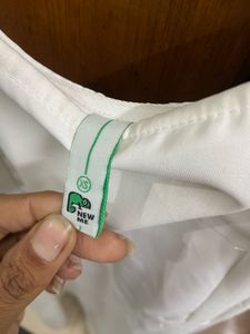 Newme white solid fit flare dress 👗