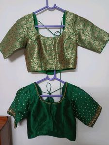 Green & Gold Blouses - Set of 2
