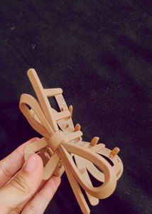 Chic Matte Nude Bow Hair Claw Clip