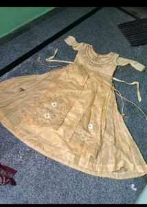 Elegant Beige Embroidered Dress Each