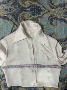Cream Crop Top Shirt