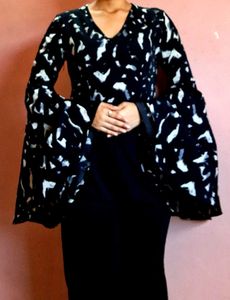 Printed Jumpsuit with Bell Sleeves