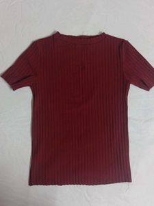 Maroon Basic Top