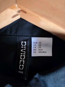 Black Cotton Cropped Top H&amp;M side tie