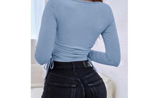 Ribbed Top With Drawstrings