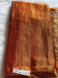 Orange Bitz Almond saree