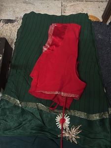 Pure Georgette Saree With Blouse