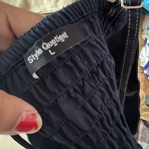 Stylish Navy Blue Crop Top