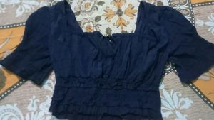 A Beautiful Navy Blue Crop Top