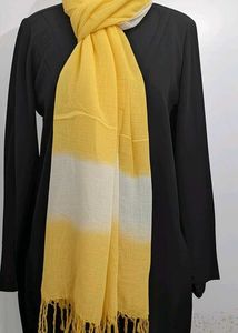 Yellow &amp; White Tie-Dye Scarf/Duppata