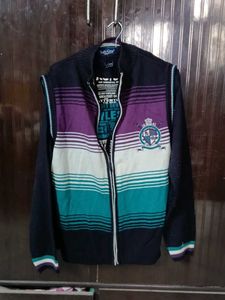 Stylish Striped Half Jacket with full sleeves swea