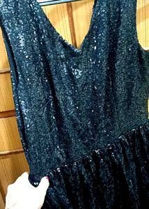 Sequins Black Party/ Engagement Full Length Gown