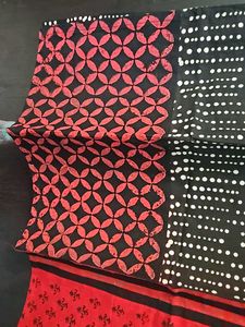 Beautiful Kurti In Black With Red Work Patches