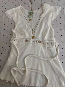 White Embroidered Top