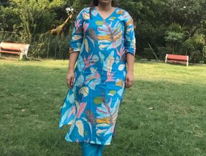 Blue Multidesign Kurta Set