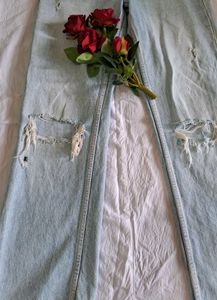 Light Wash Ribbed Jeans