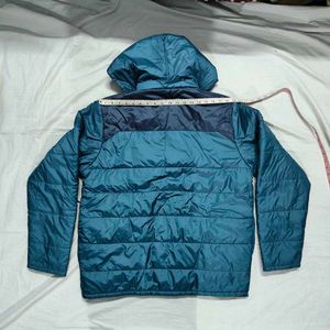 Teal Blue Quilted Puffer Jacket
