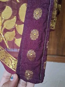 Diwali look saree dark brownish colour