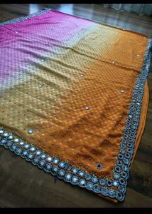 Mirror Work Multi colour Saree