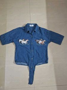 Denim Embroidered Jacket