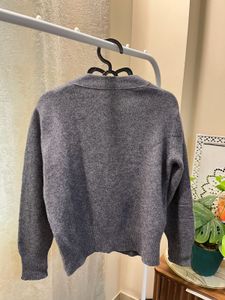 Gray Cardigan with &#39;M&#39; Patch