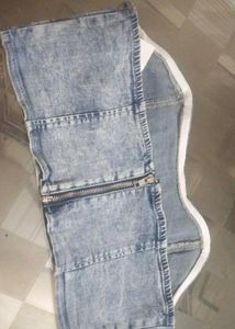 Denim Tube Crop Top