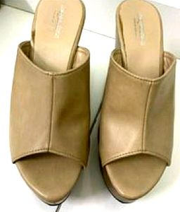 Tan Platform Mules