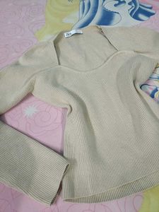 Rib Knit Sweetheart Neck Top💗