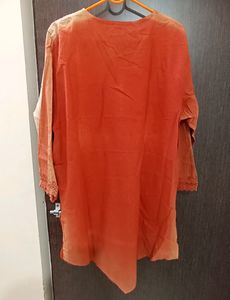 Front Full Embroidery Cotton Short Kurti