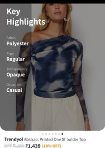 Turkey  Made One-Shoulder Top- Excellent Condition