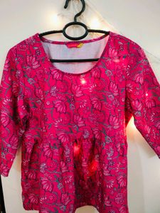 Floral Peplum Ethnic Top For Women