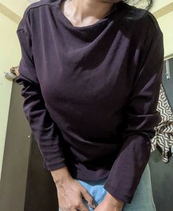 Burgundy Long Sleeve Top