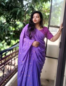 Purple Floral Saree