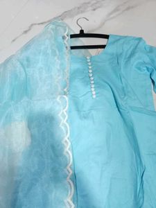 Elegant Sky Blue Kurta 3psc Set