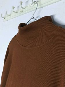 Brown Turtleneck Top