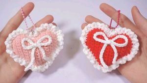 Crochet Heart Bagcharms