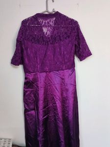 Maxi Satin And Netted Dress - BRIDESMAID, WEDDING