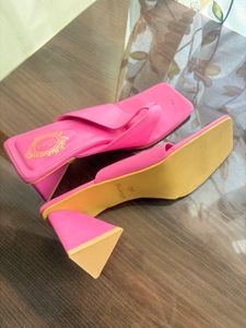 Pink Square Toe Sandals