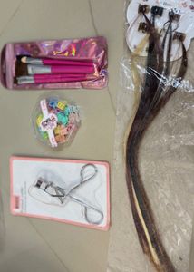 Beauty Bundle: Eyelash Curler, Brushes, Hair Clips