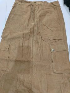 Beige Straight Fit Skirt