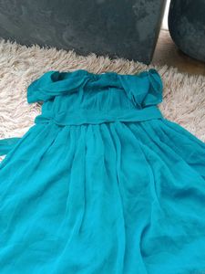 Blue Off-Shoulder Dress