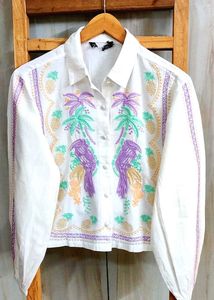 Embroidered  Button-Down Shirt Size-40