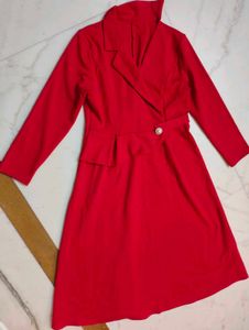 Red Dress with Blazer Detail