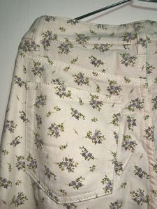 Floral Print Jeans