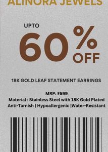 18k Gold Leaf Statement Earrings