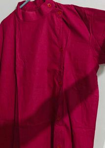 Designer Pink Button-Up Top