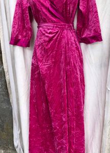 83010. Pink Velvet Wrap Dress