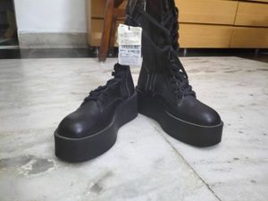 Zara brand new calf length leather boots